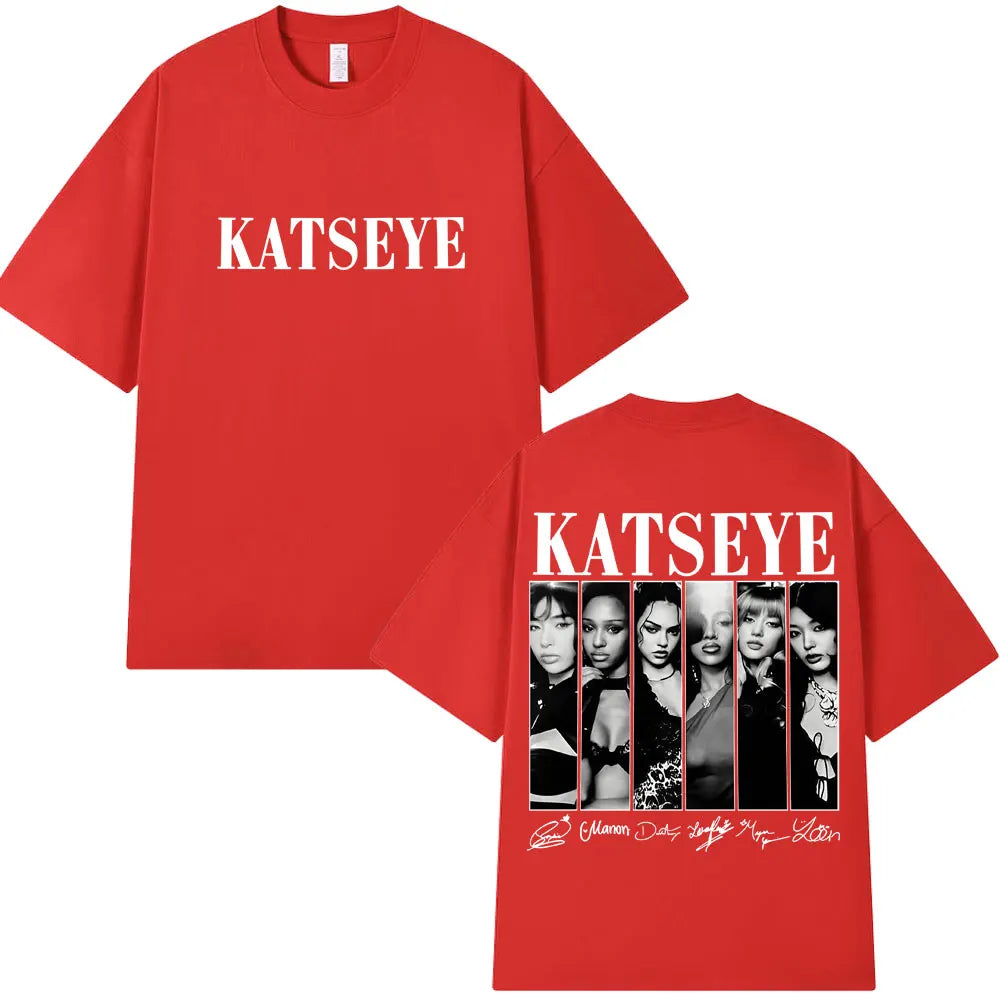 Women's Katseye Graphic Oversized Tee | Cotton Streetwear T-Shirt | Kpop Fan Style.