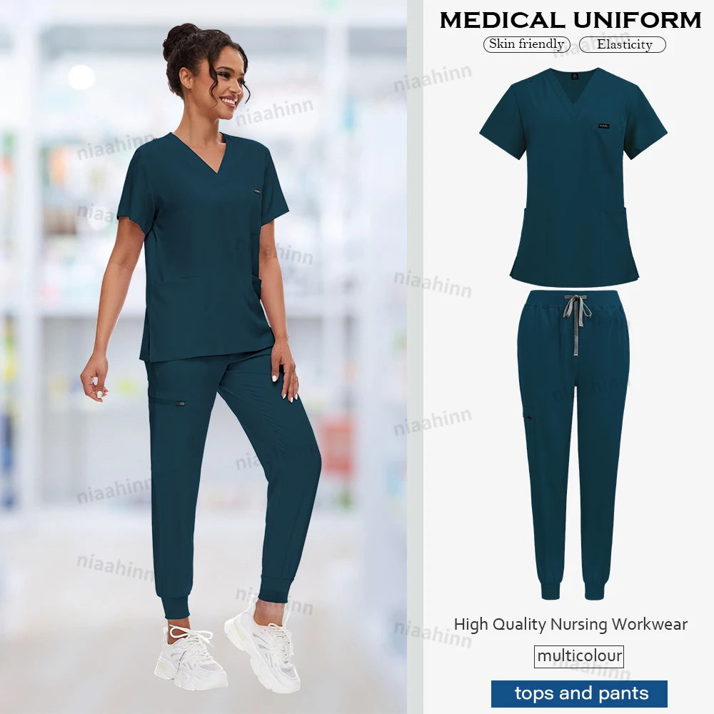 Unisex Classic V-Neck Jogger Scrub Set – Stylish & Stretchy