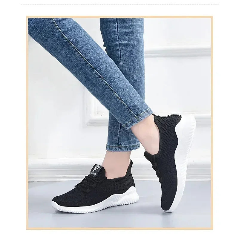 Women's Breathable Air Mesh Sneakers – Lightweight Lace-Up Casual Walking Shoes, True to Size | Ships from US