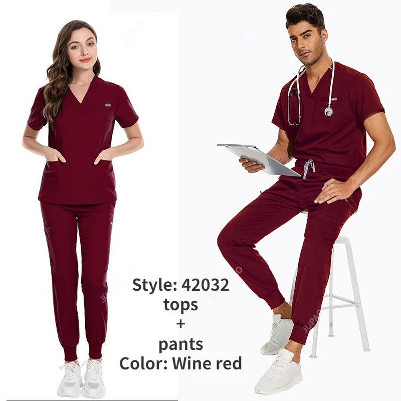 Women's Vibrant Multicolor Scrubs Set: Stylish Short Sleeve Top & Pants for Nurses & Pet Doctors