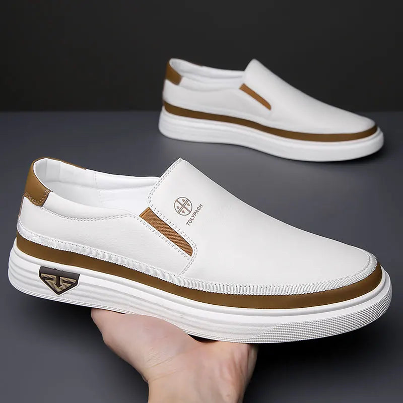 Men's Premium Slip-On Leather Loafers – Lightweight, Breathable & Comfortable for Work or Weekend