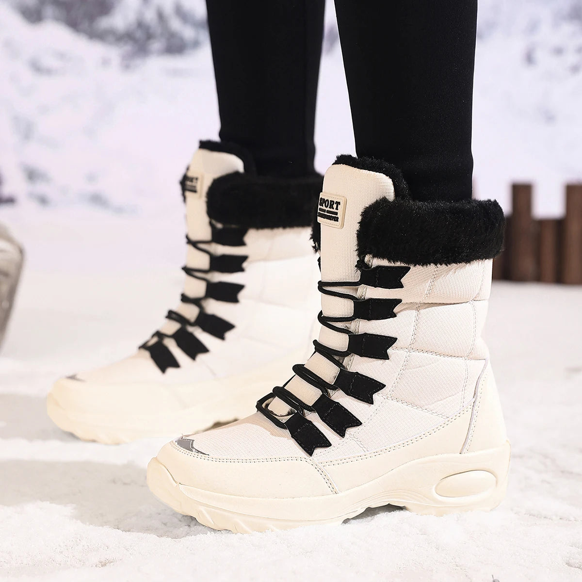 Women's Waterproof Slip-On Winter Ankle Hiking Boots