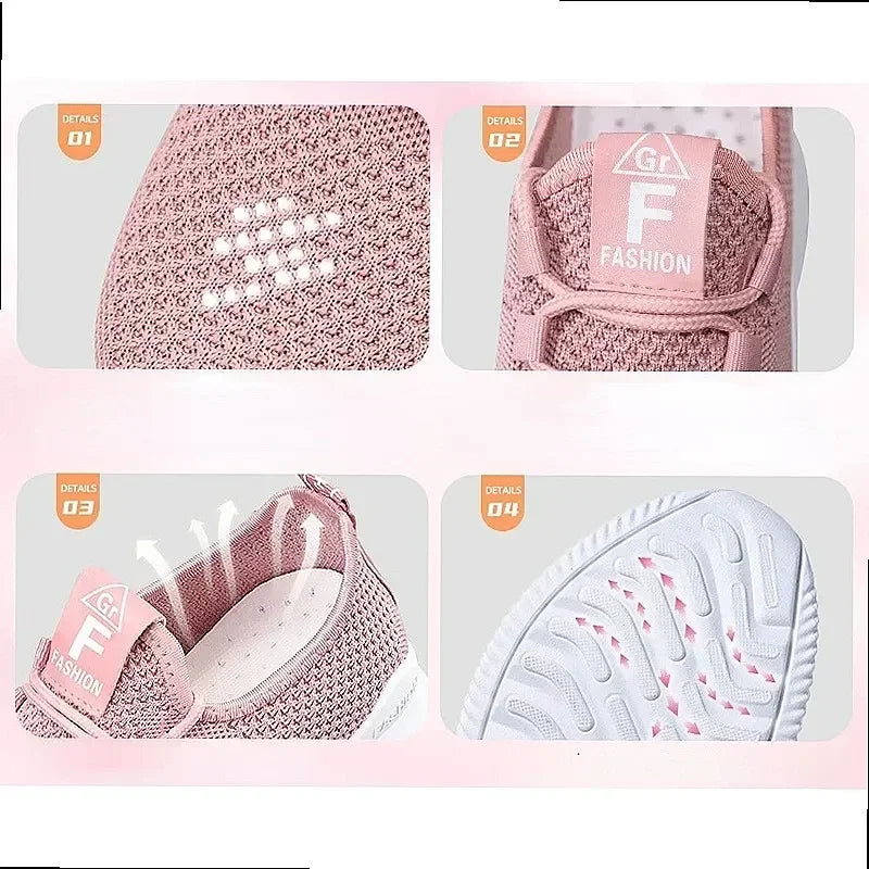 Women's Breathable Air Mesh Sneakers – Lightweight Lace-Up Casual Walking Shoes, True to Size | Ships from US