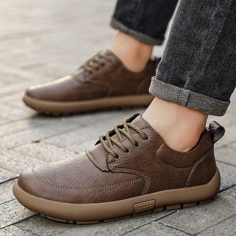 MIXIDELAI Men's Casual Platform Oxford Sneakers | Breathable Lace-Up Comfort Shoes | Spring Autumn