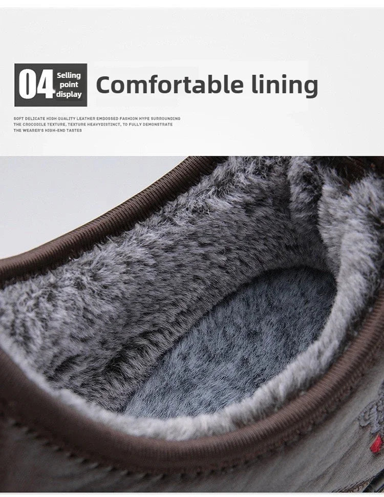 Men's Waterproof Winter Boots - Warm Non-Slip Platform Shoes
