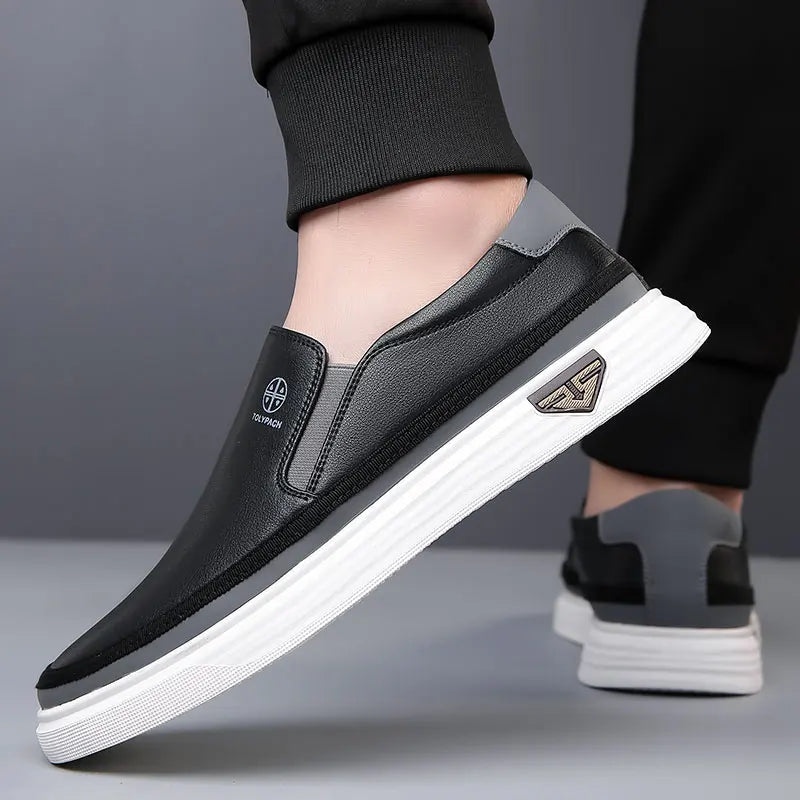 Men's Premium Slip-On Leather Loafers – Lightweight, Breathable & Comfortable for Work or Weekend