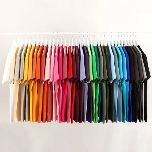Men's 250g Combed Cotton T-Shirt | Heavyweight Solid Color O-Neck Short Sleeve Tee | Loose Casual Fit | XS–2XL