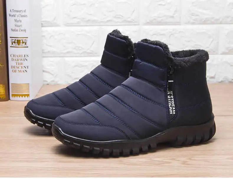 Men's NoEnName_Null Warm Cotton Zipper Snow Ankle Boots