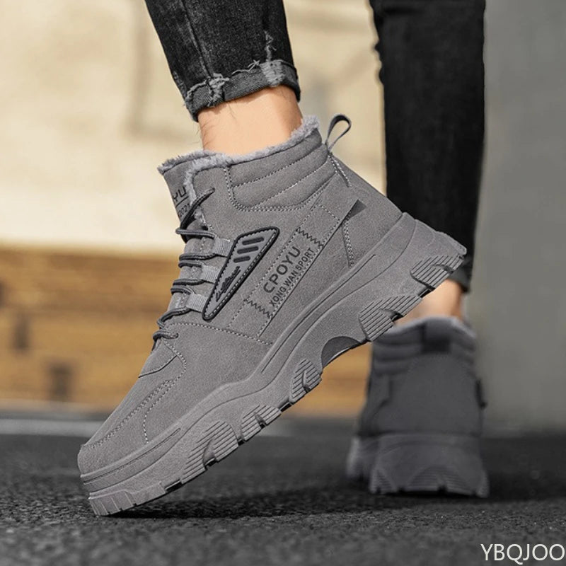 Men's High-Top Cotton Snow Boots - Fashionable & Versatile"