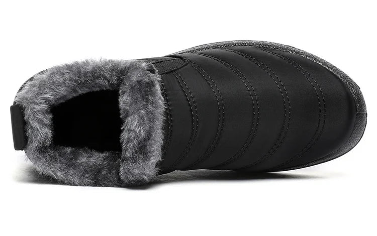 Men's Waterproof Winter Snow Boots - Plush-Lined Slip-On Ankle Boots