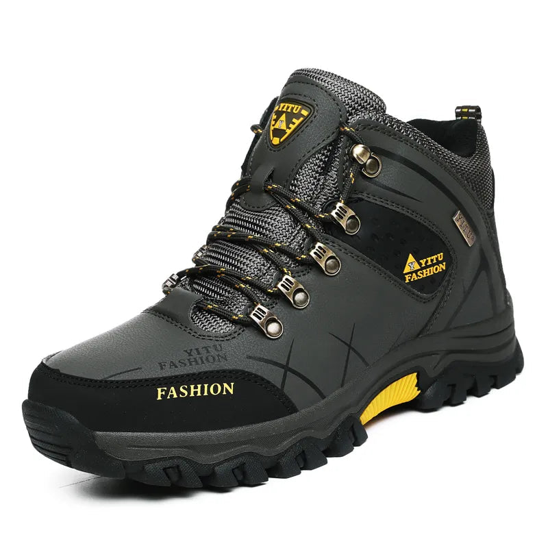Men's Waterproof Winter Snow Boots - Leather Insulated Hiking Boots | Super Warm
