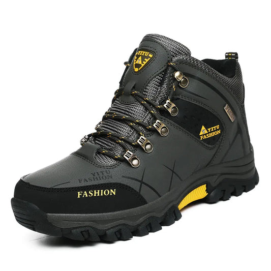 Men's Waterproof Winter Snow Boots - Leather Insulated Hiking Boots | Super Warm
