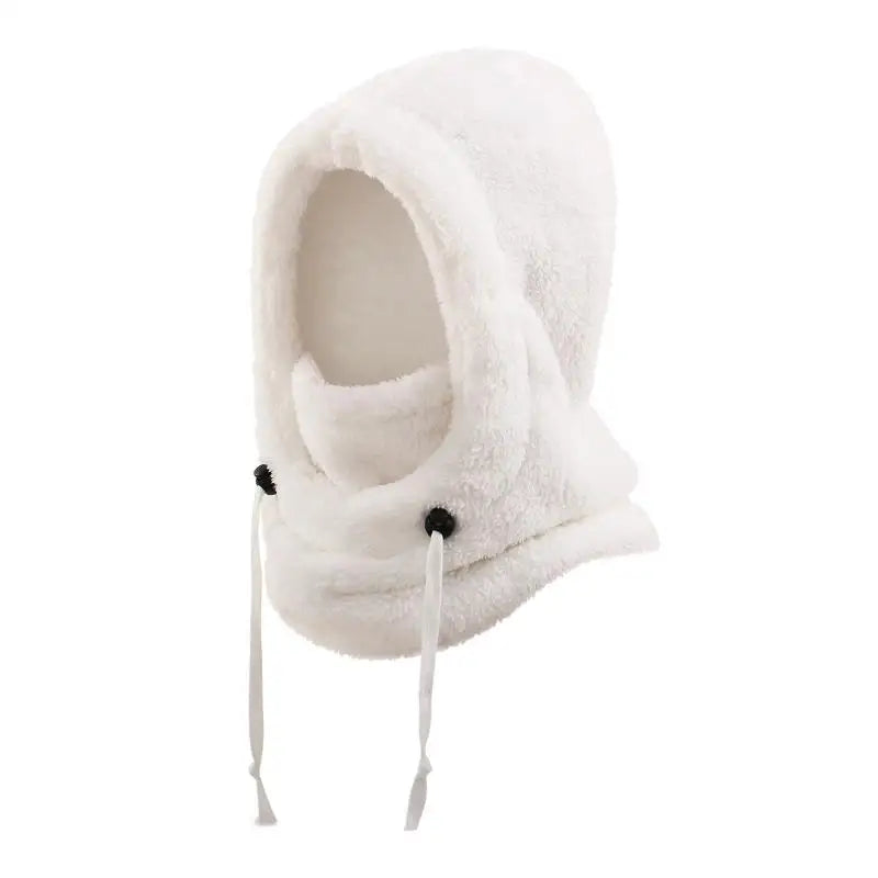Girls Plush Balaclava Hat Scarf - Windproof Warm Ear Protection Neck Cover