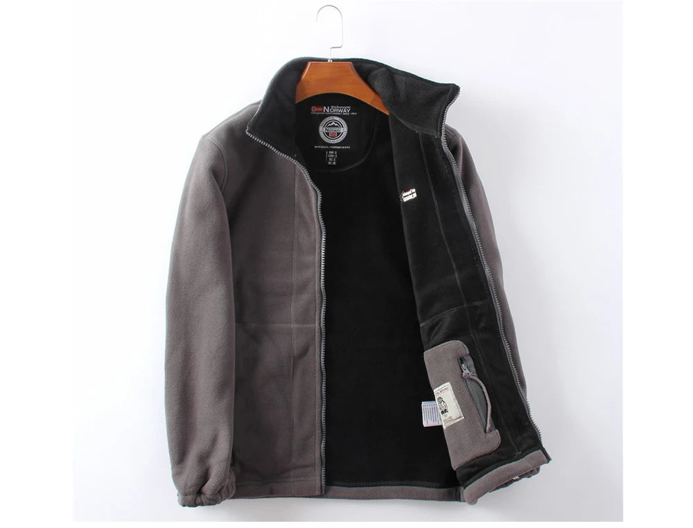 Men's DIMUSI Polartec Fleece Windbreaker Jacket - Experience Ultimate Warmth for Winter Adventures.