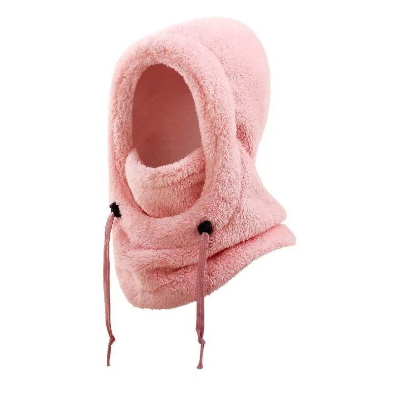 Girls Plush Balaclava Hat Scarf - Windproof Warm Ear Protection Neck Cover