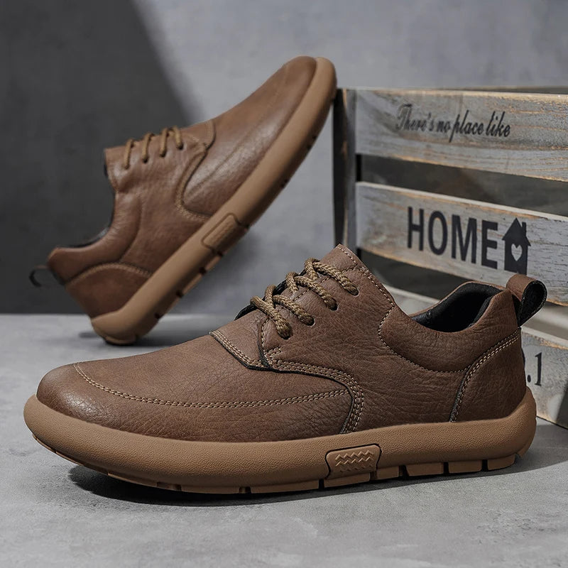 MIXIDELAI Men's Casual Platform Oxford Sneakers | Breathable Lace-Up Comfort Shoes | Spring Autumn