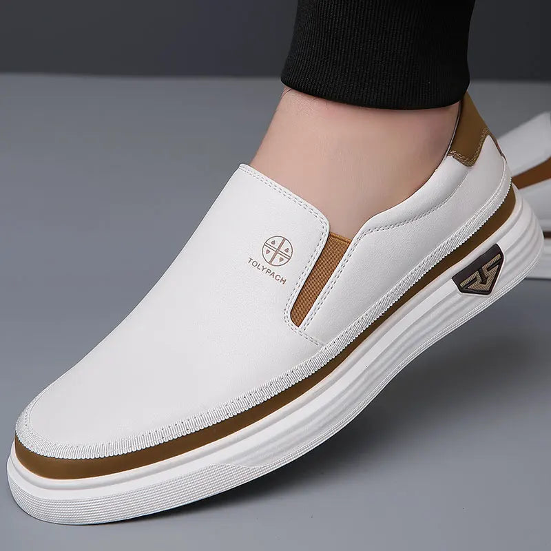 Men's Premium Slip-On Leather Loafers – Lightweight, Breathable & Comfortable for Work or Weekend