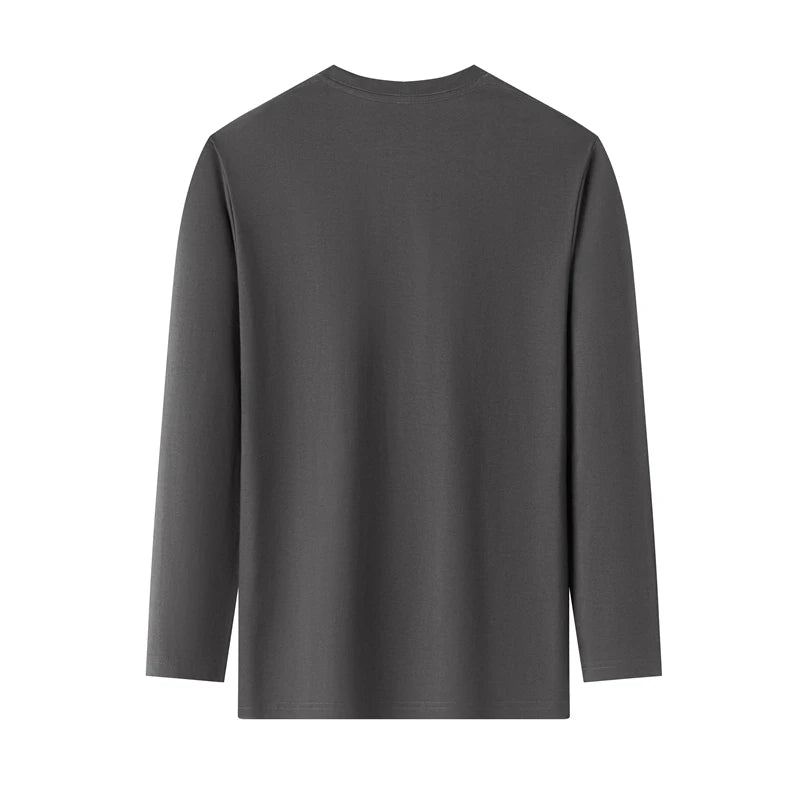 ASJP Men's 100% Cotton Long Sleeve Shirt | Breathable Casual Crew Neck Top for Summer & Everyday Wear