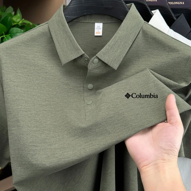 Men's Embroidered Polo Shirt – Anti-Wrinkle Breathable Short Sleeve Summer Top