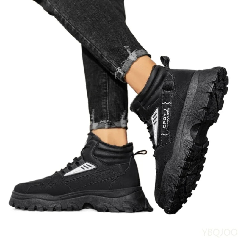 Men's High-Top Cotton Snow Boots - Fashionable & Versatile"