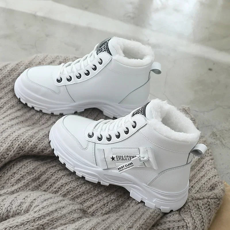 Women's Winter Snow Boots - Casual High-Top Platform Sneakers"