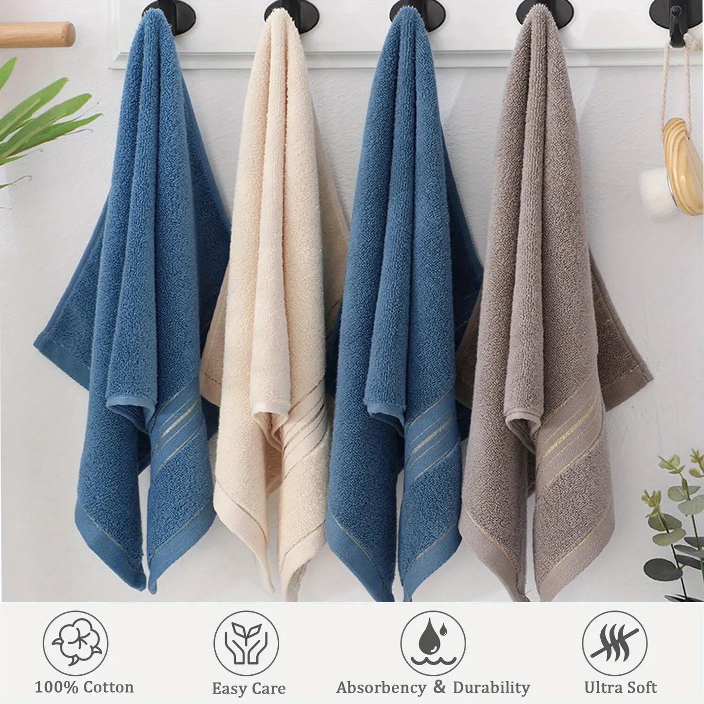 Luxury Cotton Knit Bath Towel - Premium Quick-Dry Spa-Quality Bathroom Towel