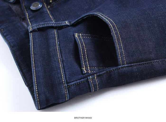 Men's Warm Fleece-Lined Jeans: Stylish Comfort for Winter!"