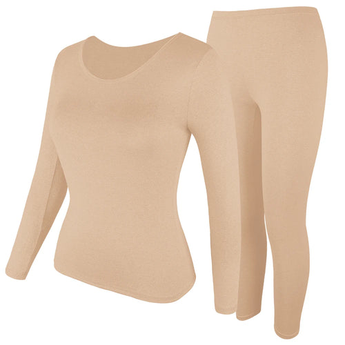 Autumn Winter Thermal Suits Women's Long-Sleeved Tops Leggings Slim