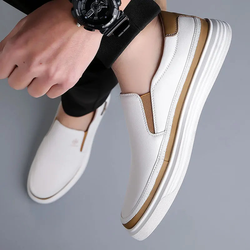 Men's Premium Slip-On Leather Loafers – Lightweight, Breathable & Comfortable for Work or Weekend