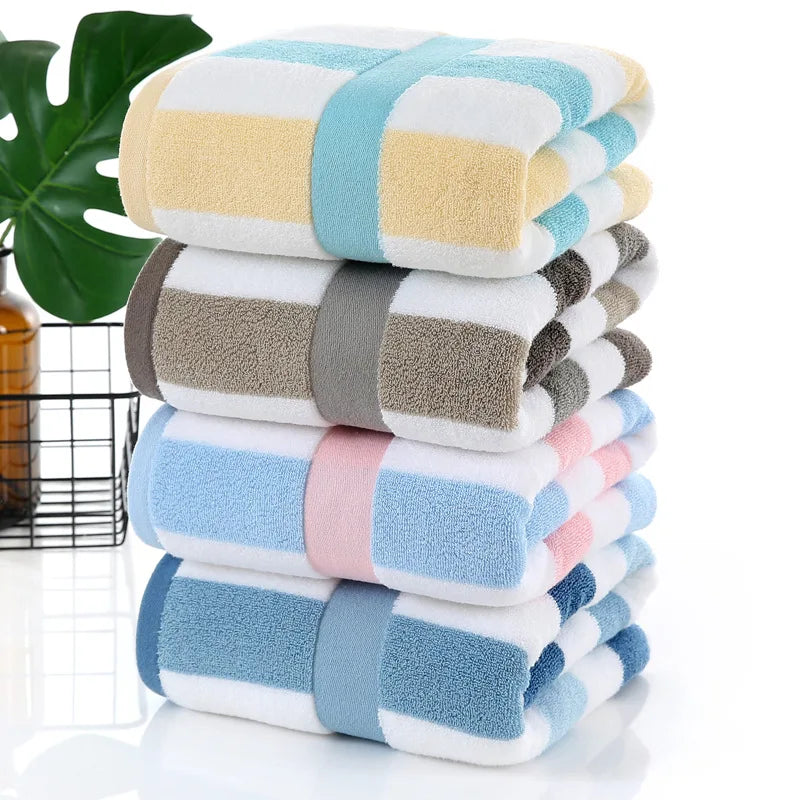 Premium Striped Microfiber Bath Towel - Ultra Absorbent, Quick-Dry & Eco-Friendly