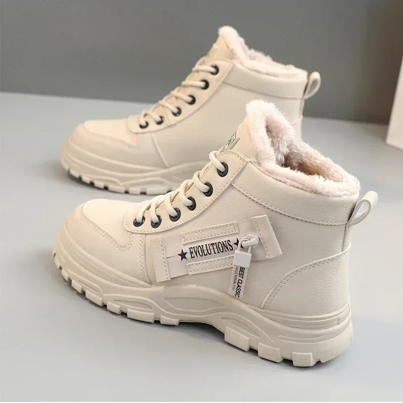 Women's Winter Snow Boots - Casual High-Top Platform Sneakers"