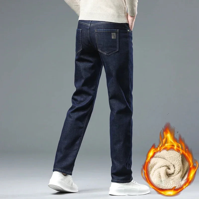 Men's 2023 Winter Fleece Jeans: Warm, Stylish & Versatile.