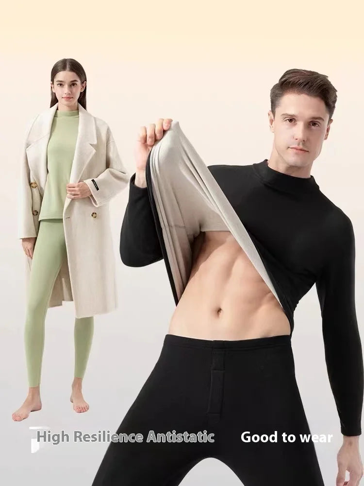 Unisex Premium Thermal Underwear Set - Cashmere Silk Winter Base Layer for Men & Women