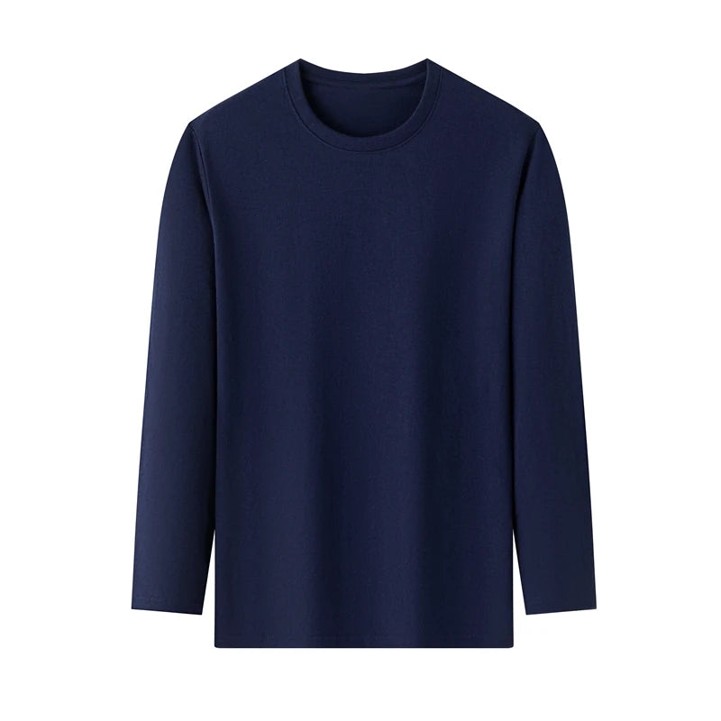 ASJP Men's 100% Cotton Long Sleeve Shirt | Breathable Casual Crew Neck Top for Summer & Everyday Wear