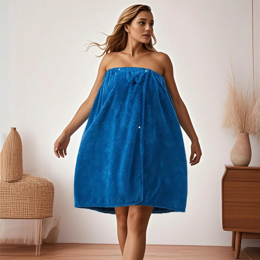 Women's Premium Bath Wrap & Hair Cap Set - Ultra Soft, Absorbent Microfiber (2-Piece)