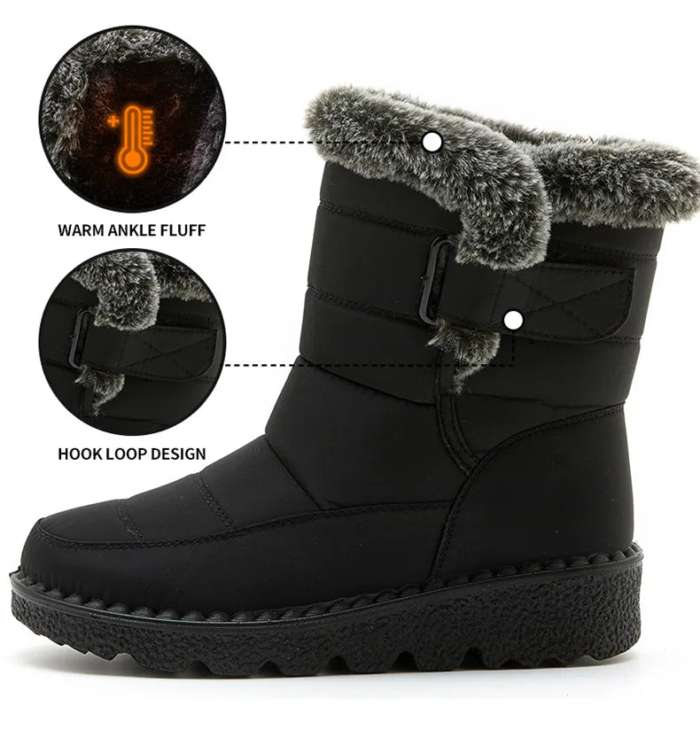Women's HAJINK Waterproof Winter Ankle Boots with Fur