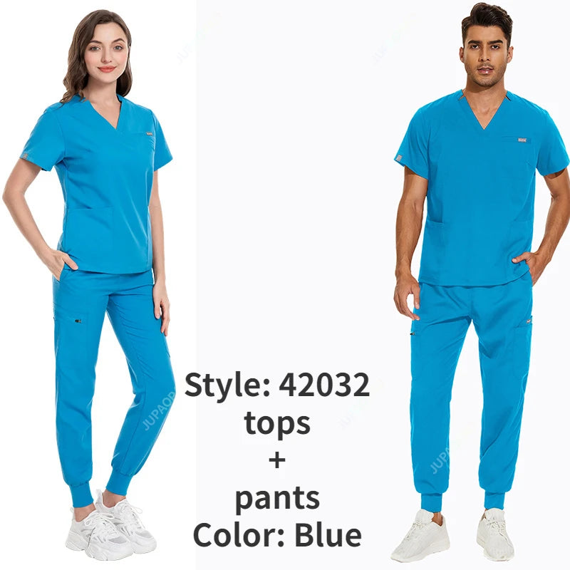 Women's Vibrant Multicolor Scrubs Set: Stylish Short Sleeve Top & Pants for Nurses & Pet Doctors