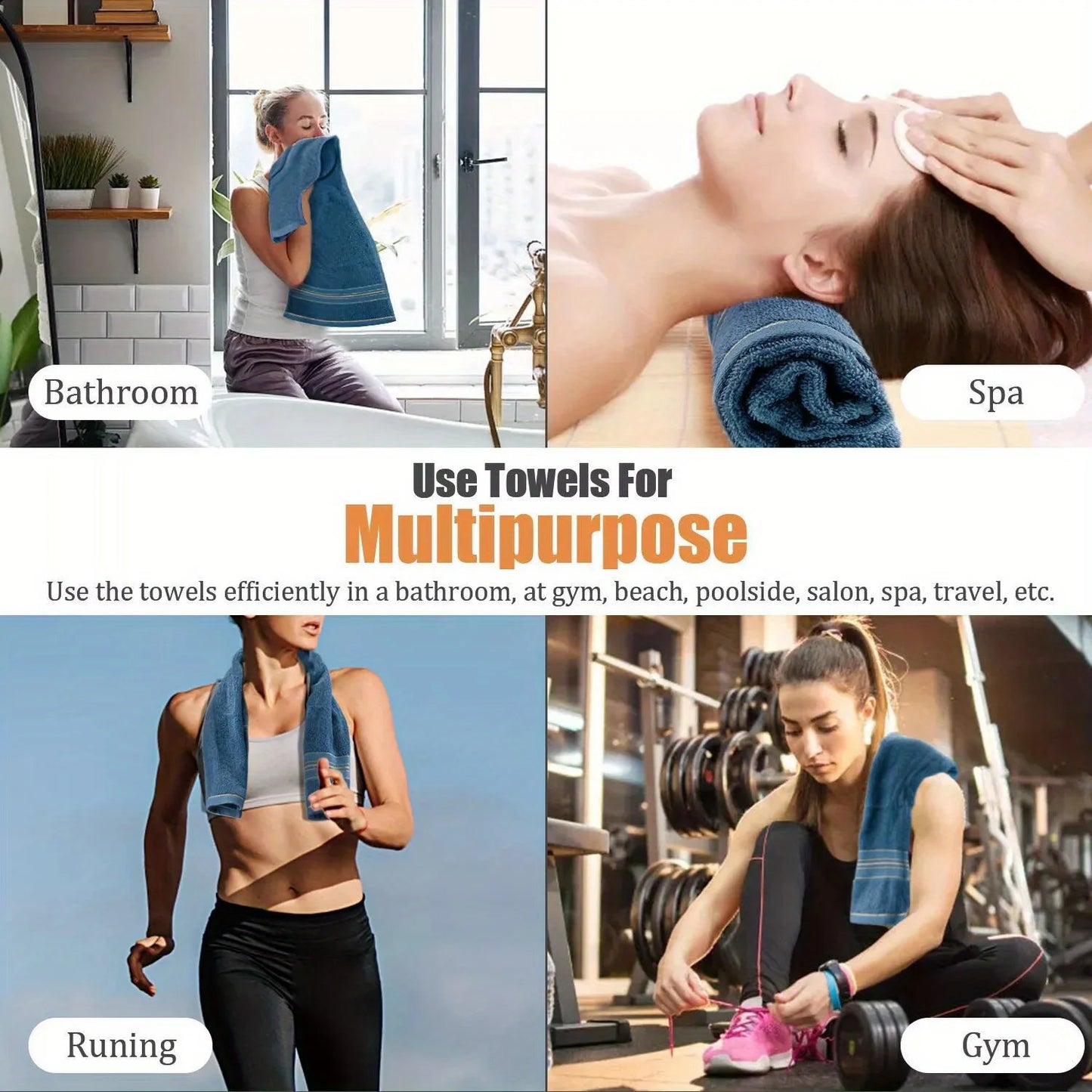 Luxury Cotton Knit Bath Towel - Premium Quick-Dry Spa-Quality Bathroom Towel