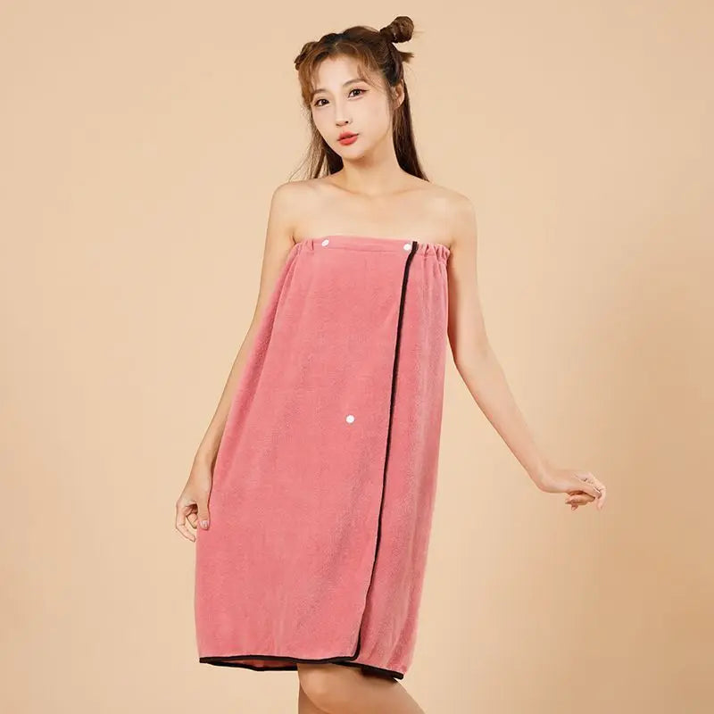 Premium Spa Towel Wrap Robe - Soft & Absorbent Cotton/Polyester, Quick-Dry & Wearable