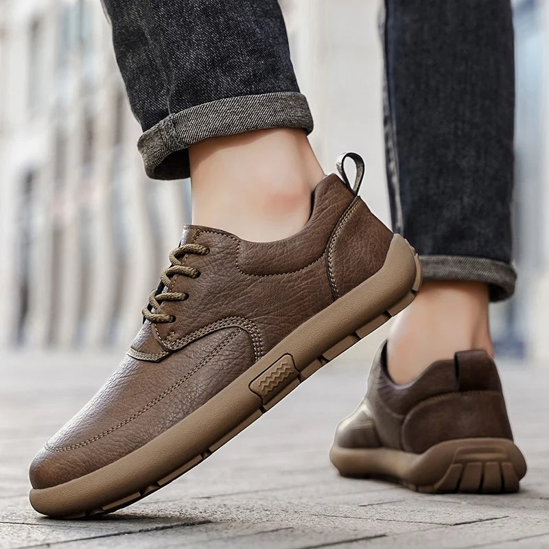 MIXIDELAI Men's Casual Platform Oxford Sneakers | Breathable Lace-Up Comfort Shoes | Spring Autumn