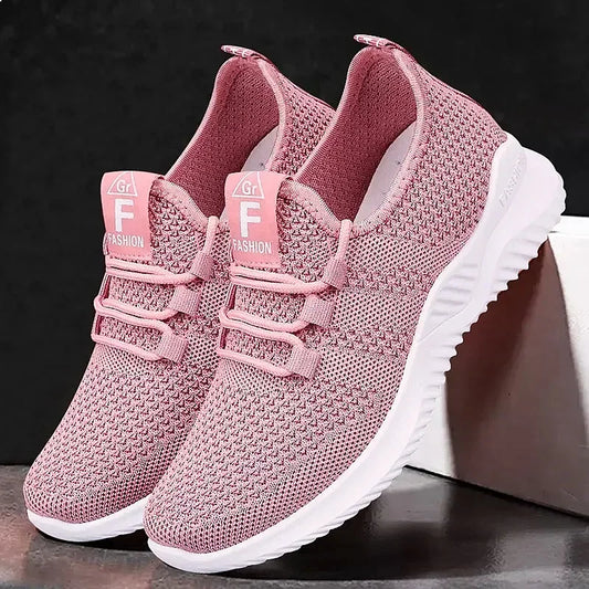 Women's Breathable Air Mesh Sneakers – Lightweight Lace-Up Casual Walking Shoes, True to Size | Ships from US