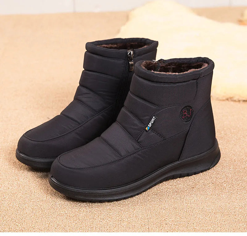 Women's 2024 Waterproof Ankle Snow Boots with Fur
