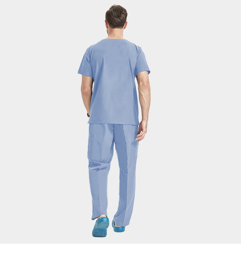 Men's Breathable Medical Scrubs Set - Stylish Hospital Nursing Uniforms for Doctors & Nurses