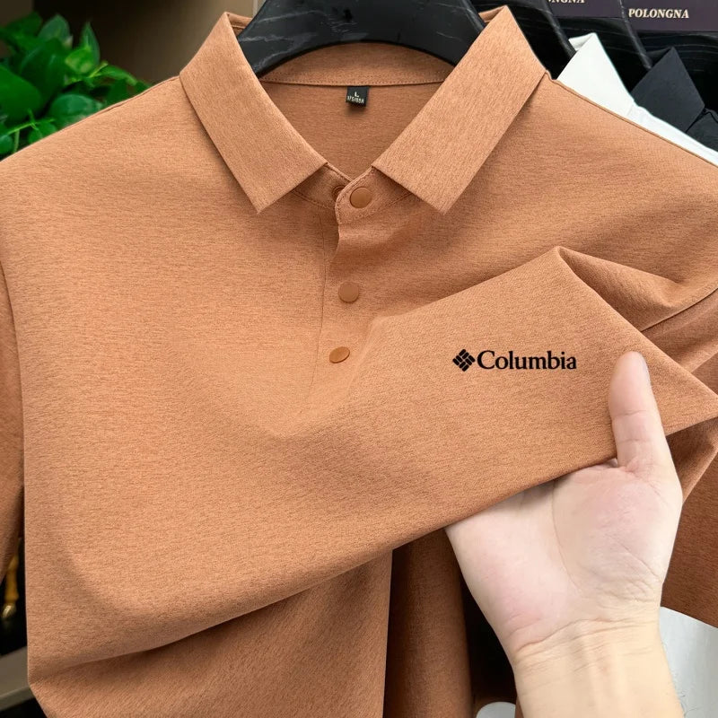 Men's Embroidered Polo Shirt – Anti-Wrinkle Breathable Short Sleeve Summer Top