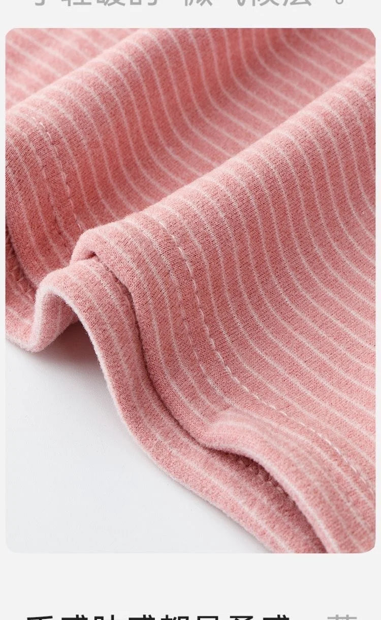 Women's Luxurious Cashmere Silk Striped Thermal Suit for Ultimate Comfort – Fall & Winter Bottoming Underwear"