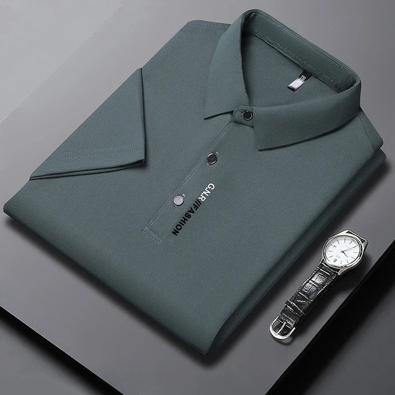 Men's Short Sleeve Polo Shirt – Anti-Wrinkle Casual Business Top, Sizes S–4XL