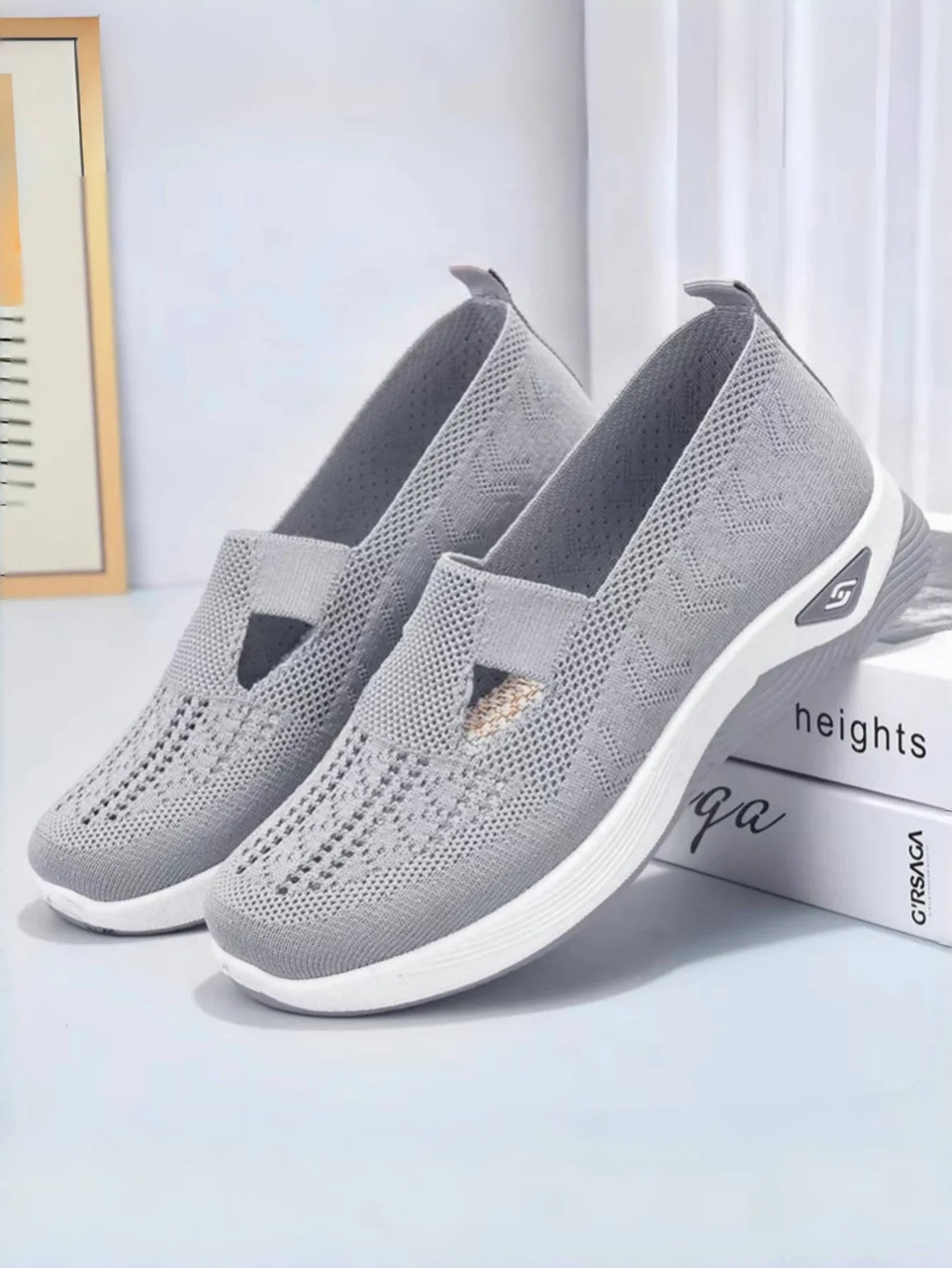Women's Breathable Mesh Slip-On Sneakers – Lightweight Casual Walking Shoes with Soft Sole & Cutout Design