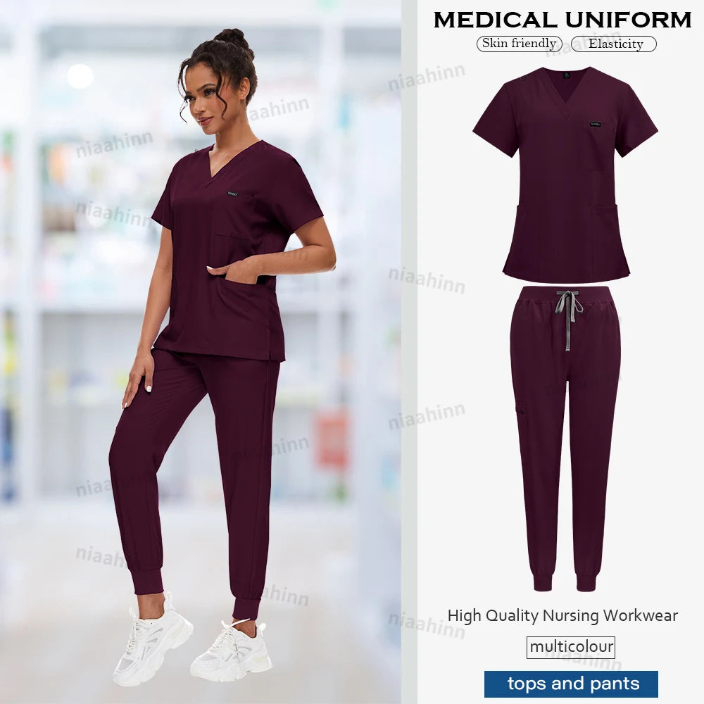 Unisex Classic V-Neck Jogger Scrub Set – Stylish & Stretchy