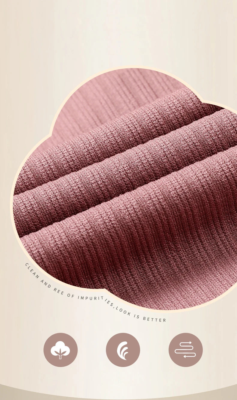 Women's Cozy Chic: Sexy Thermal Long Johns Set Featuring Shaping & Middle Collar