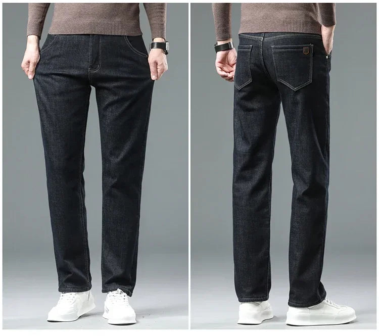 Men's 2023 Winter Fleece Jeans: Warm, Stylish & Versatile.